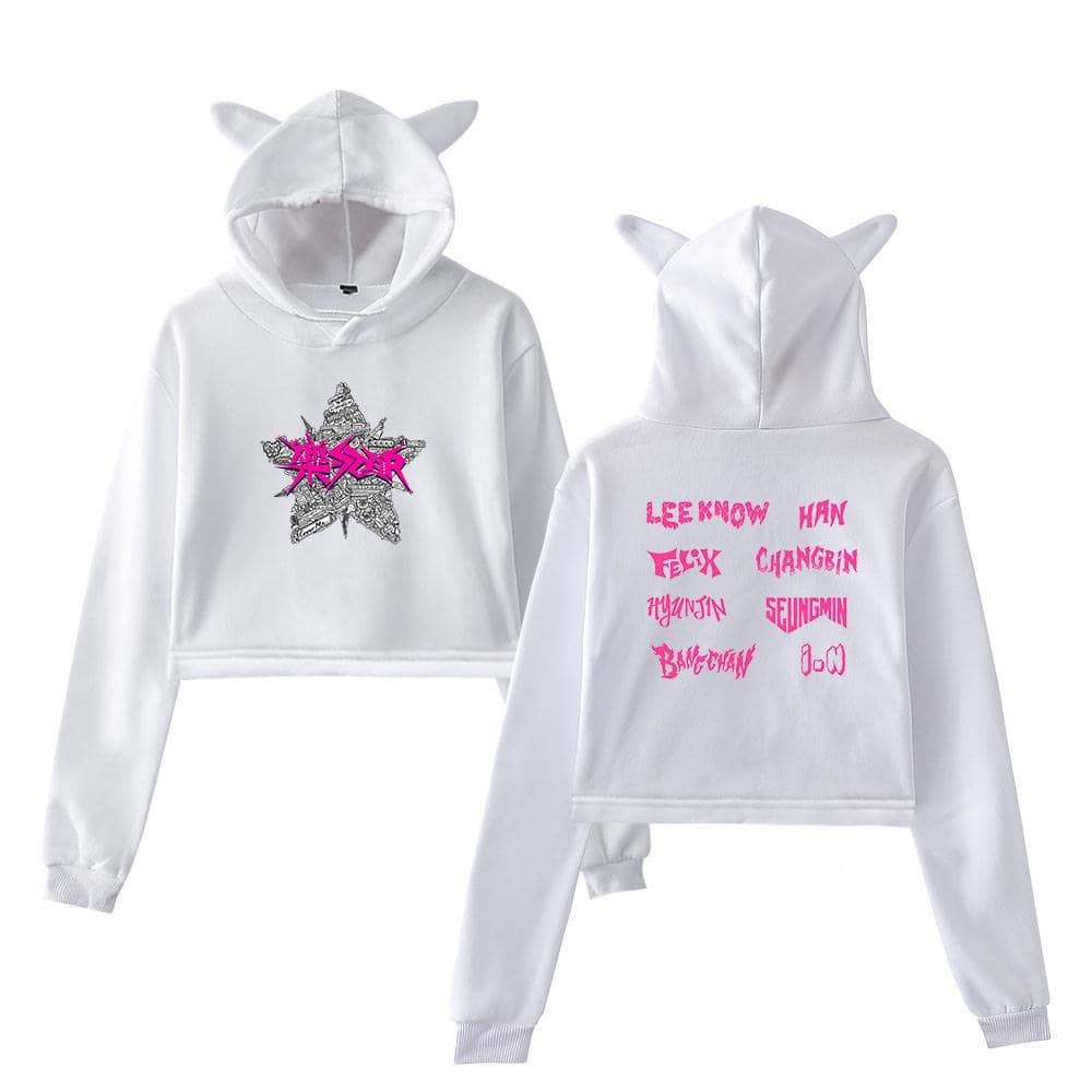 Leeknow Han Felix Changbin Hyunjin Seungmin Bangtan BTS Hoodie Set with Cat Ears.