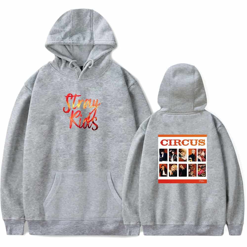 Hypebeast kpop hoodie with stray kids graphic, stylish streetwear sweatshirt for fans.